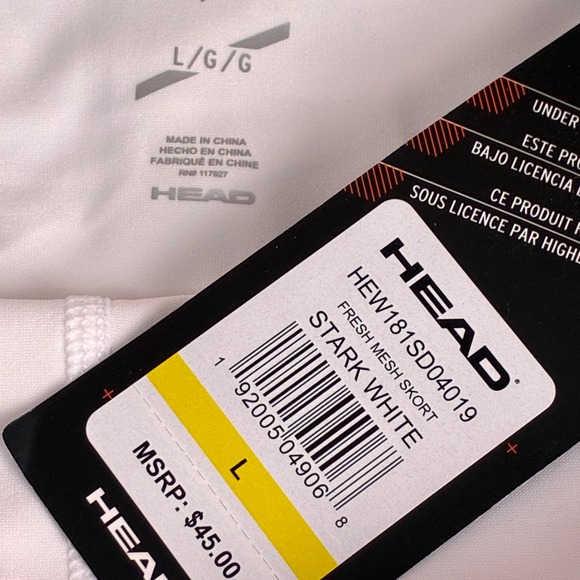Head activewear Fresh Mesh skort NEW Womens large White Moisture Wicking Pull on - Picture 2 of 9